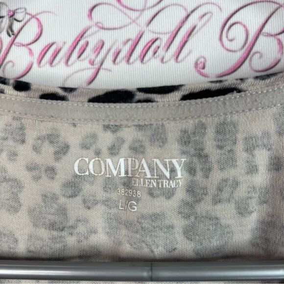 Company Ellen Tracy top shirt cheetah Leopard Print Top with 3/4 Sleeves - Picture 6 of 7